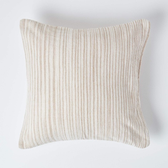 Homescapes Cotton Chenille Tie Dye Cushion Cover Cream Beige 60 x 60 cm 1