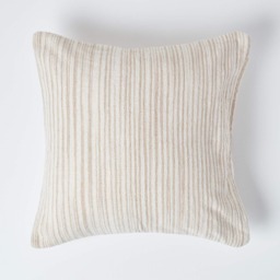 Homescapes Cotton Chenille Tie Dye Cushion Cover Cream Beige 60 x 60 cm 1