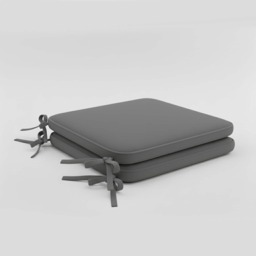 Foam Seat Pad with Ties Pack of 2 Comfortable Chair Cushion for Dining, Kitchen Garden Seating Grey