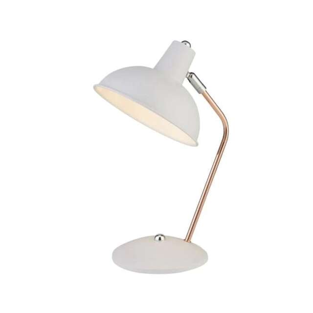 CGC Lighting Josie White and Copper Arch Desk Lamp White white Height: 36 cm, Diameter: 19 cm