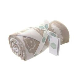 Ziggle Baby Blanket Grey and White Safari Print Reversible
