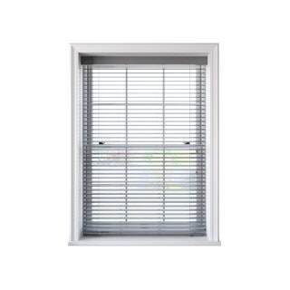 75cm Light Grey Faux Wood Venetian Blind With Strings 160cm Drop Grey Grey