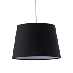 Black Cotton 23cm Tapered Cylinder Pendant or Lamp Shade Black Medium 1
