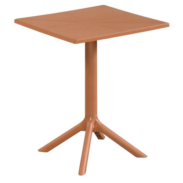 Square Bistro Garden Table - Plastic - L60 X W60 X H75 cm - Terracotta - Flat Packed
