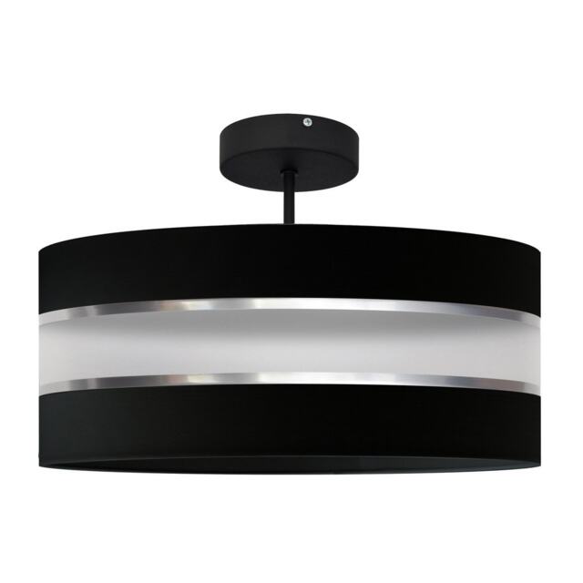 Helen Cylindrical Pendant Ceiling Light Black, Silver 40cm