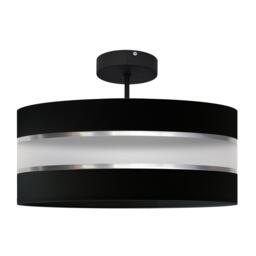 Helen Cylindrical Pendant Ceiling Light Black, Silver 40cm