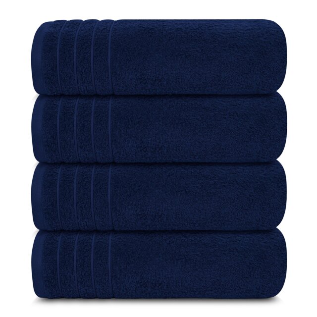 Extra Large Cotton Bath Towels Set of 4, 450 GSM, 76 x 152 cm