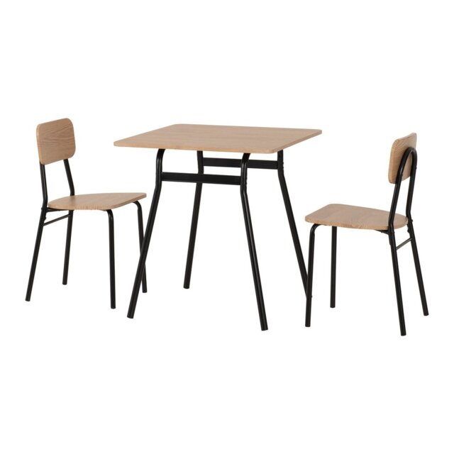 Warren 1+2 Indoor Dining Set - Russet Oak Effect - Black