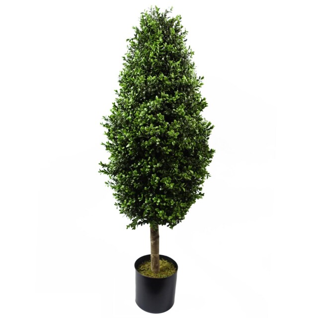 Outdoor Artificial Topiary Tree 120cm Buxus Ball Cone UV Resistant Botanik Green One Size