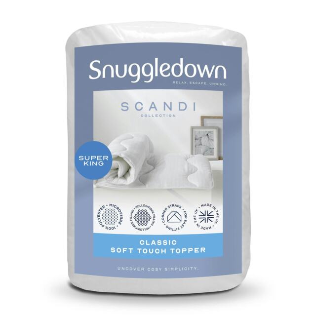 Snuggledown Scandinavian Hollowfibre Mattress Topper, Super King