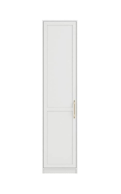 Austen 1 Door Wardrobe - Engineered Wood/Metal - L58 x W50 x H220 cm - White/Gold White