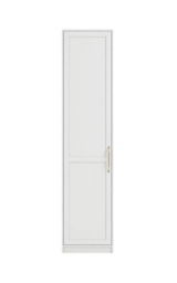 Austen 1 Door Wardrobe - Engineered Wood/Metal - L58 x W50 x H220 cm - White/Gold White