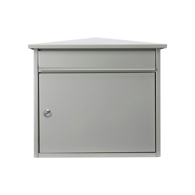 Burg-Wachter Mersey Large Wall Mounted Galvanised Steel Post Box - 36x35x20cm Silver