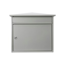 Burg-Wachter Mersey Large Wall Mounted Galvanised Steel Post Box - 36x35x20cm Silver