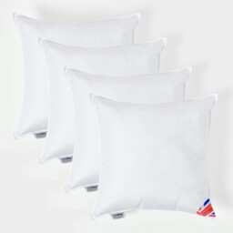 "Homescapes Luxury Super Microfibre Cushion Pad Insert Inner 55 x 55 cm (22 x 22 inches) - Pack of 4 White 55 x 55 cm (22 x 22"")"
