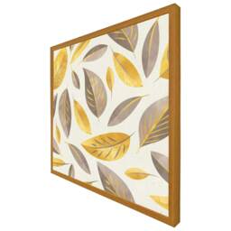 Botanical gold and purple leaf (Picture Frame) Brown Oak L