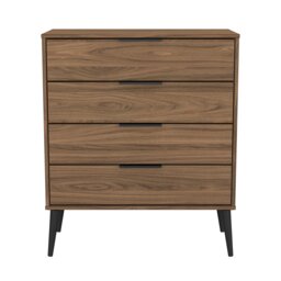 Fuji 4 Drawer Chest of Drawers in Carini Walnut (Ready Assembled) Brown Carini Walnut