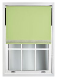 FURNISHED Thermal Blackout Roller Blinds with Diamante Edge Made to Measure Window Shade Green Lime (W) 120cm x (L) 210cm