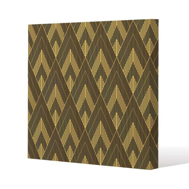 Black & Gold Striped Triangles (Canvas Print) / 61 x 61 x 4cm Multi