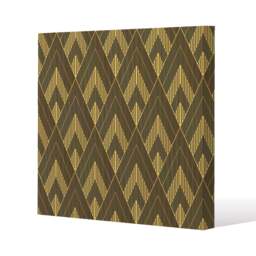 Black & Gold Striped Triangles (Canvas Print) / 61 x 61 x 4cm Multi