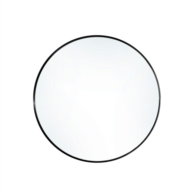 Living and Home Nordic Round Bathroom Wall Mirror - 50cm - Black