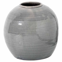 Garda Glazed Tiber Vase - Ceramic - L29 x W29 x H28 cm - Grey Grey