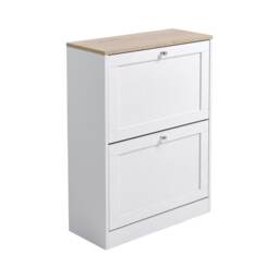 Living and Home Wooden Flip-Down Shoe Cabinet with 2 Drawers