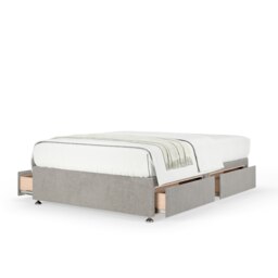 Signature Platinum 2000 Pocket Sprung Seal Grey Naples Velvet 4 Drawer Divan Set King Size