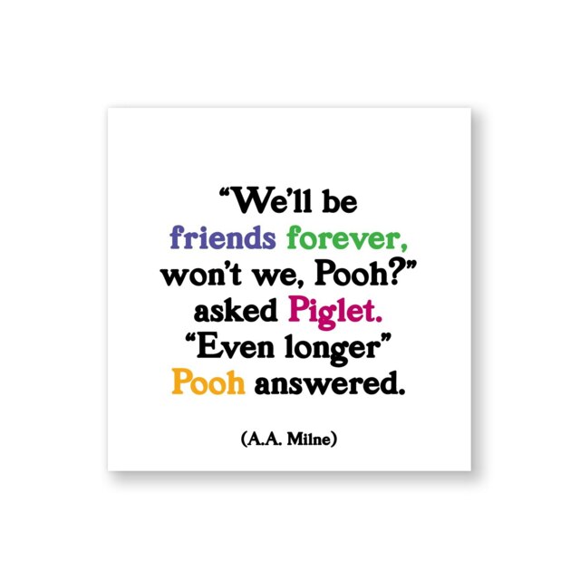 Quotable Inspirational Quote Fridge Magnet Friends Forever Pooh 9cm