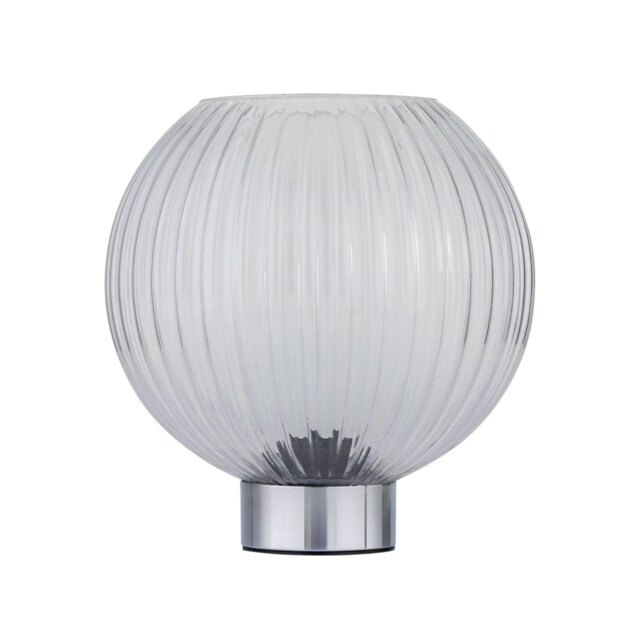 Betchley - Battery Operated Chrome Lamp with Clear Glass Chrome Clear Medium 1
