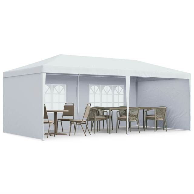 Outsunny 6m x 3m Garden Gazebo Marquee Canopy Party Tent Canopy Patio Black