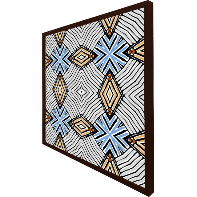 Abstract geometric shapes & hand drawn brush stokes (Picture Frame) Brown L