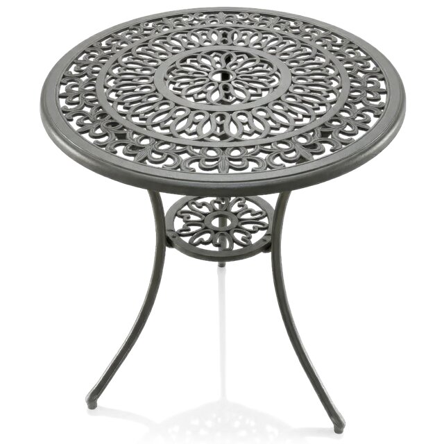 Centurion Supports POSITANO Garden and Patio Grey Cast Aluminium Bistro Table Grey Grey
