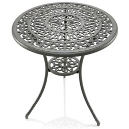 Centurion Supports POSITANO Garden and Patio Grey Cast Aluminium Bistro Table Grey Grey