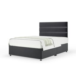 Majestic 1000 Pocket Sprung Graphite Plush Velvet Divan Set And Milan Headboard Super King