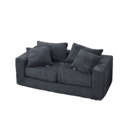 Groundlevel Camden Sectional Super Soft Velvet 2 / 3 Seater Sofa or Optional Cube Footstall Grey Grey Two Seater