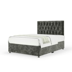 Majestic 1000 Pocket Sprung Charcoal Chenille Divan Set And Lona Headboard Single
