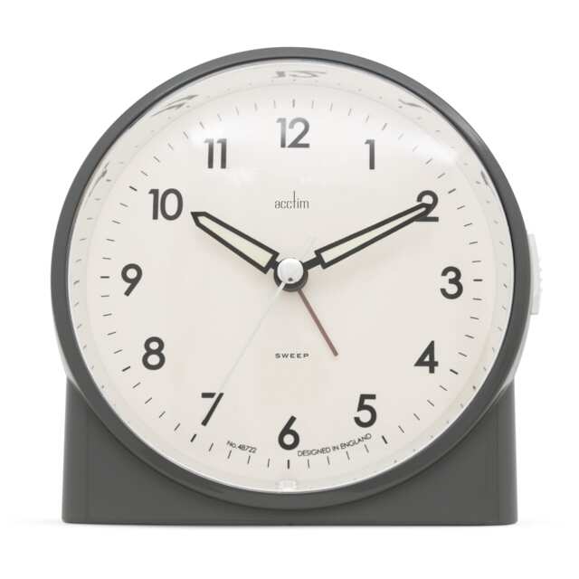 Acctim Arlo Non-Ticking Sweep Luminous Tipped Hands Analogue Backlight Alarm Clock