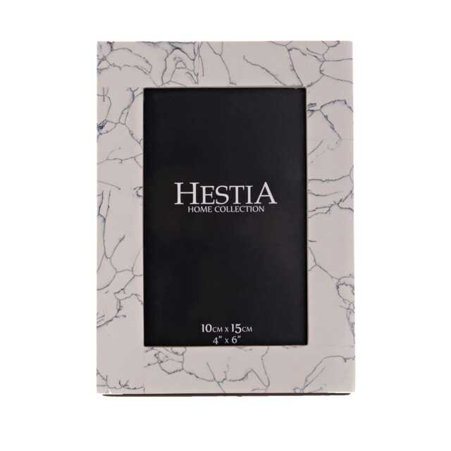 "Hestia Black & White Stone Finish Photo Frame - 4""x6"" HE1866F46 Multi One Size"