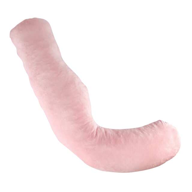 Aamira Dark Grey and Pink Pregnancy Maternity Pillow 145x25x25cm L Shaped Memory Foam Pink Pink 1
