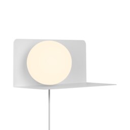 Nordlux Lilibeth Indoor Wall Light White Metal Sensor E14 Shelf - Plug In or Mains Powered , IP20 White White