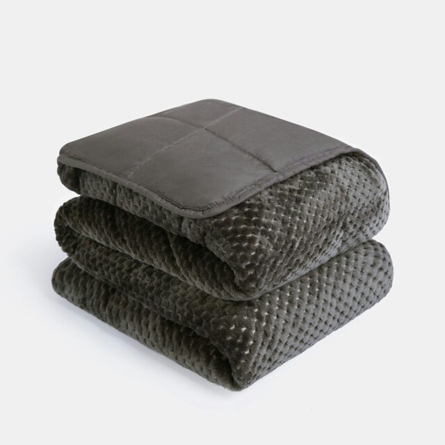 OHS Waffle Fleece Sensory Weighted Blanket 8kg, 150x200cm - Charcoal