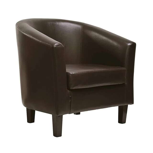 Tub Chair Faux Leather Arm Chair