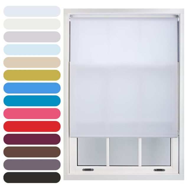 95cm Wide Daylight Roller Blind 210cm Drop White White