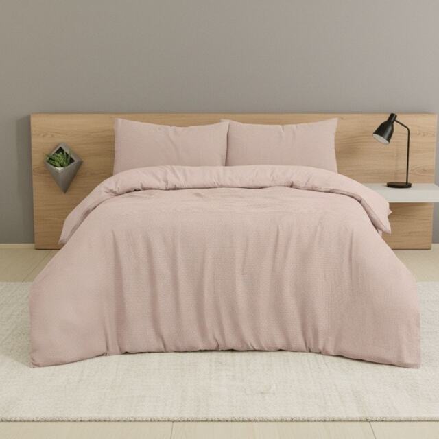 MHG Living Chunky Waffle Cotton Blend Duvet Cover Set - Single