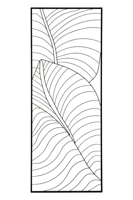 Orsina Large Black Leaf Design Metal Wall Art, Modern Artwork For Contemporary Homes, Metal Wall Flower Artwork