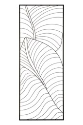 Orsina Large Black Leaf Design Metal Wall Art, Modern Artwork For Contemporary Homes, Metal Wall Flower Artwork