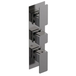 Balterley Empire 3 Outlet Concealed Shower Valve Thermostatic Square Silver Brushed Pewter 1