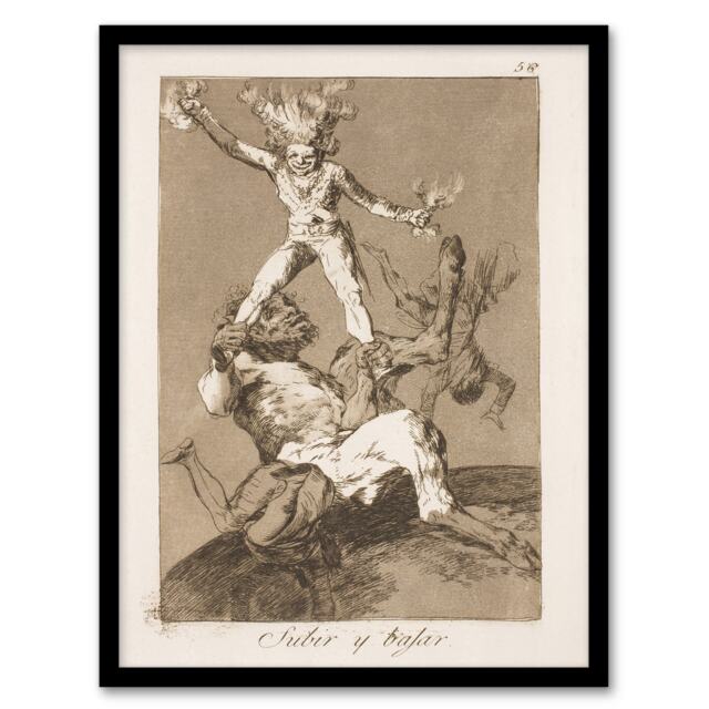 Francisco Goya Up and Down Pan Deception Allegory Framed Wall Art Print A3