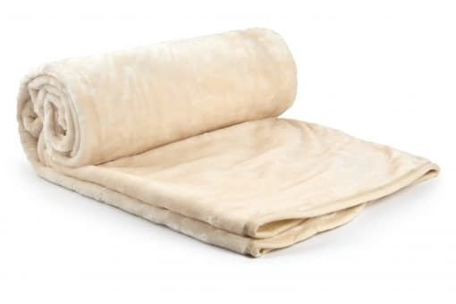 "Nordic Collection Super Cosy Fleece Blanket in Cream (50"" x 60"") Cream Cream"